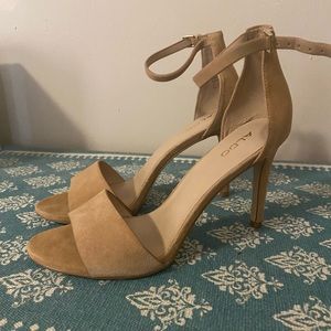 Aldo Beige Heeled Sandals Size 8.5